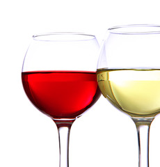 Glasses of wine isolated on white