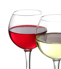 Glasses of wine isolated on white