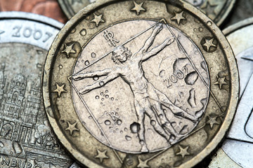 Fototapeta na wymiar Włochy monety euro