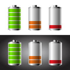Battery set with color levels