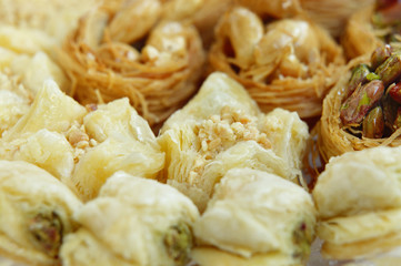 Birds nest baklava focus on middle