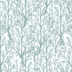 Vector forest trees texture seamless pattern background with - 53057927