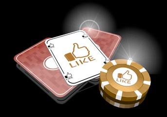 3d render of a posh single symbol  on poker cards