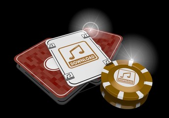 3d render of a posh single symbol  on poker cards