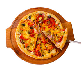 pizza white isolated cheese italian food meal tomato fast dinner