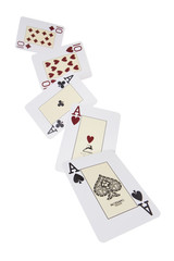 Poker, Full House, Asse, weiß, fallend