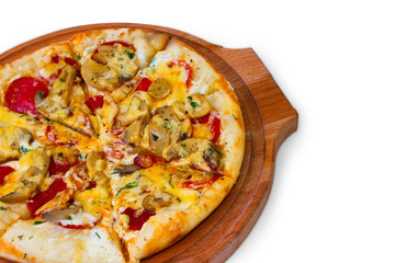 white italian a pizza cheese isolated tomato meal food fast dinn