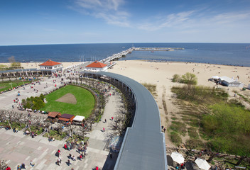 aerial view of famous spa resort at the seaside, Sopot, Poland - 53059344