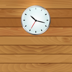 Wooden wall with clock background