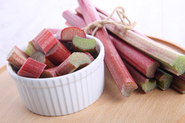 Bunch of fresh rhubarb