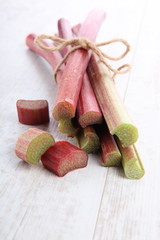 Bunch of fresh rhubarb