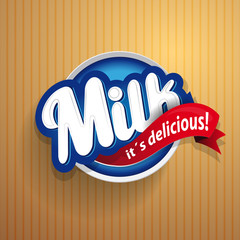 Milk label lettering - vector