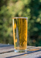 glass of cider on table