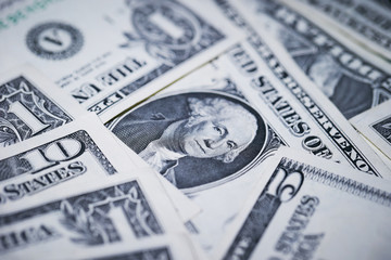Close-up of American dollar bills