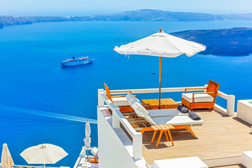 Greece Santorini island in Cyclades,Panoramic view of caldera se © korpithas
