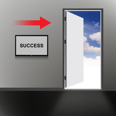 Open Door with success text