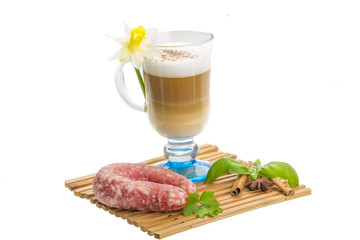 Coffee Late with Flower, mint, star-anise and cinnamon