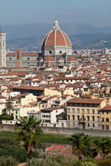 Fototapeta na wymiar Katedra Florencja Włochy, widok z placu Michała Anioła