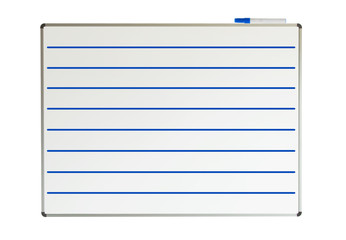 Whiteboard with lines drawn on it