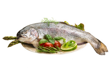 Fresh raw rainbow trout