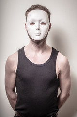 man with white mask