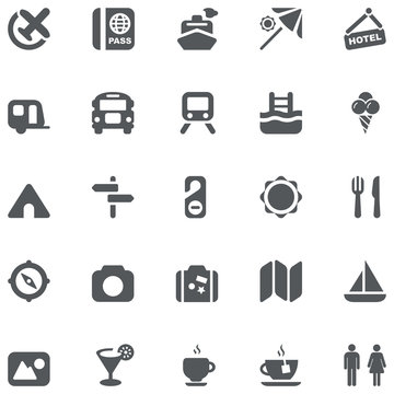 travel gray icons