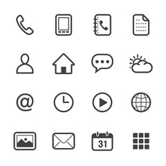 Mobile Phone Icons with White Background