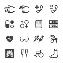Medical Icons with White Background