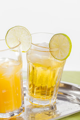 fresh summer drinks home made lemonade & orange juice
