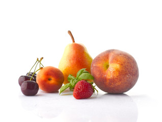 Naklejka na ściany i meble Various fruits isolated on the white background