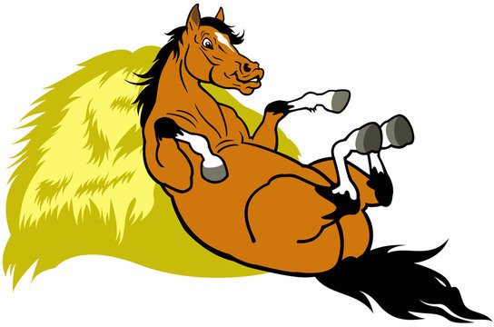 resting cartoon horse