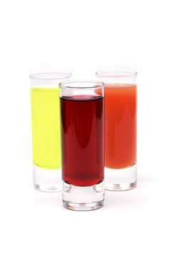 Three glasses with juice