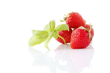 Strawberries with basil