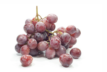 red grapes isolated on white background