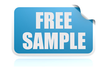 Free sample blue sticker