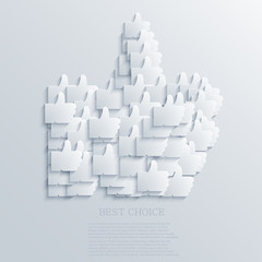 Vector thumb up icon background. Eps10