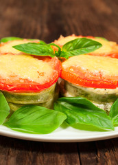 vegetarian dish of zucchini and  tomato