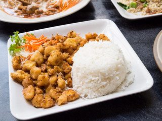 Garlic chicken rice