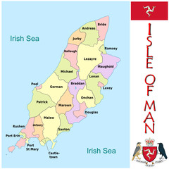 Isle of Man Europe emblem map symbol administrative divisions