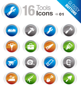 Glossy Buttons - Tools and Construction icons