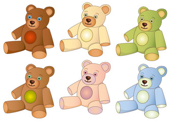 Ours en peluche - 6 couleurs