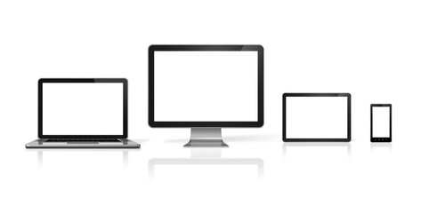 computer, laptop, mobile phone and digital tablet pc