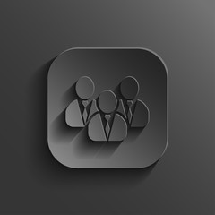 User group network icon - vector black app button