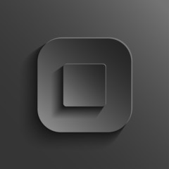 Stop  - media player icon - vector black app button