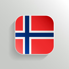 Obraz premium Vector Button - Norway Flag Icon