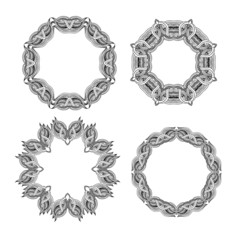 set of round ornament frames