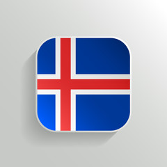 Obraz premium Vector Button - Iceland Flag Icon