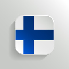 Obraz premium Vector Button - Finland Flag Icon