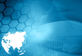 Asia map technology style