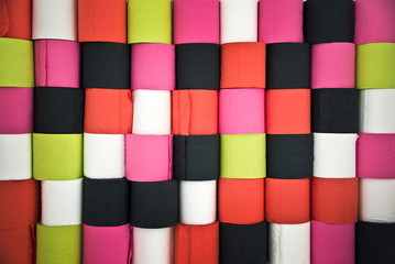 Rouleaux de papier toilette multicolore